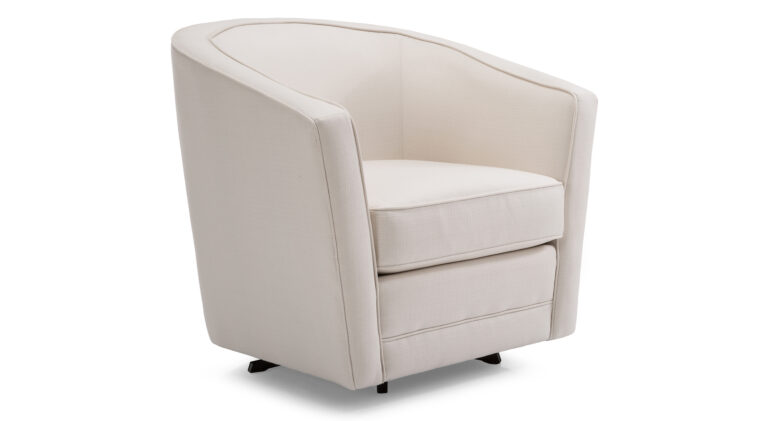 2693 Swivel Tub Chair by Decor-Rest in white fabric