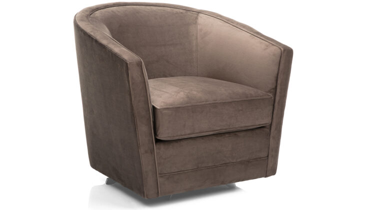 2693 Swivel Tub Chair by Decor-Rest in brown fabric