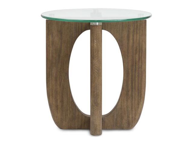 Lainey Wood End Table with glass top by Magnussen Home