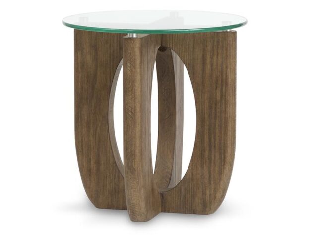 Wood End Table with glass top by Magnussen Home